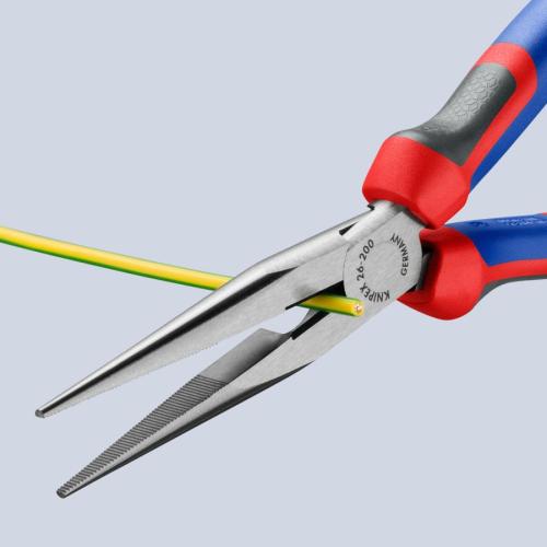 Knipex Snipe Nose Side Cutting Pliers with Comfort Handles Black Atramentized 200mm 26 12 200